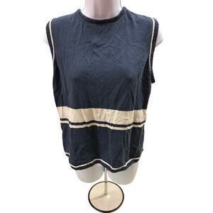 Pendleton Sweater Women Size L Black Cable Knit sleeveless sweater vest pullover